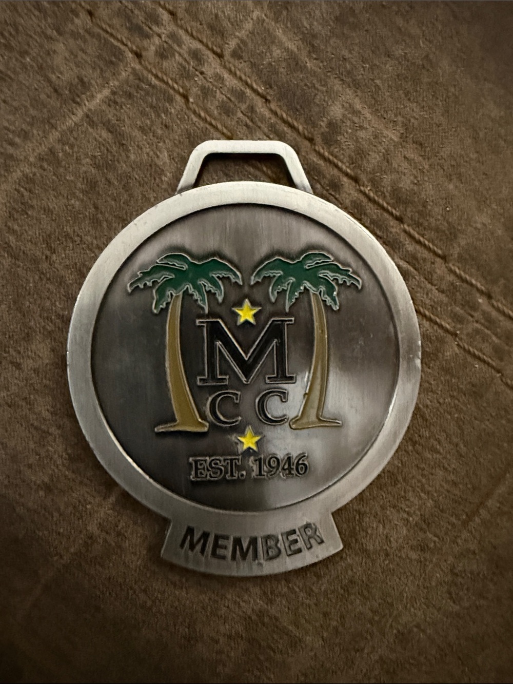 MCC Member Medal with Palm Tree Design - Green, Gold, Black